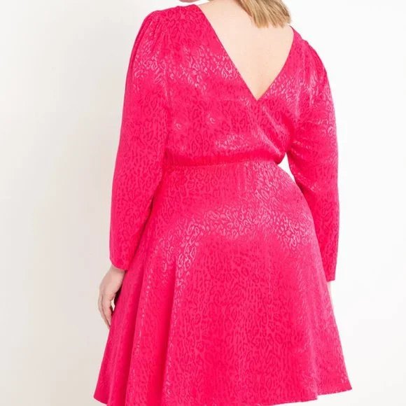 Eloquii Printed Boat Neck Fit and Flare Dress - Picture 3 of 4